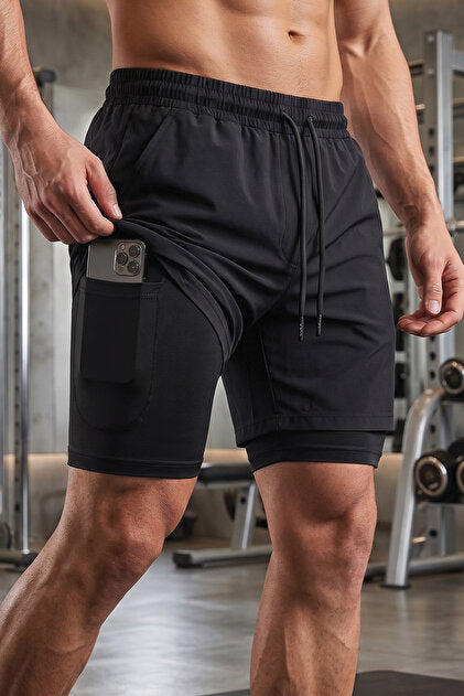 Athlethion Mothion 2'si 1 Arada Koşu Şortu