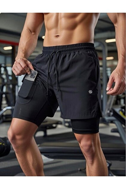 Athlethion Mothion 2'si 1 Arada Koşu Şortu