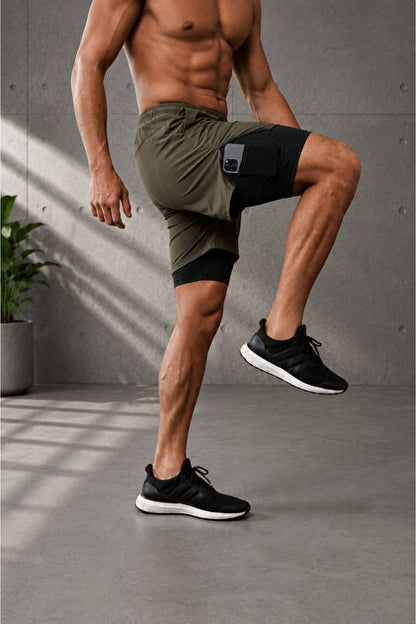 Athlethion Mothion 2'si 1 Arada Koşu Şortu