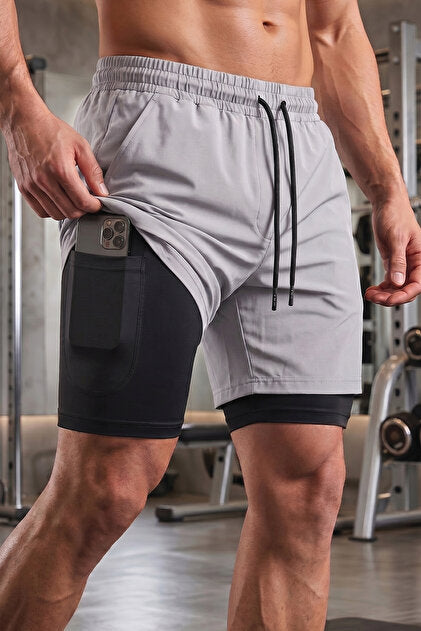 Athlethion Mothion 2'si 1 Arada Koşu Şortu